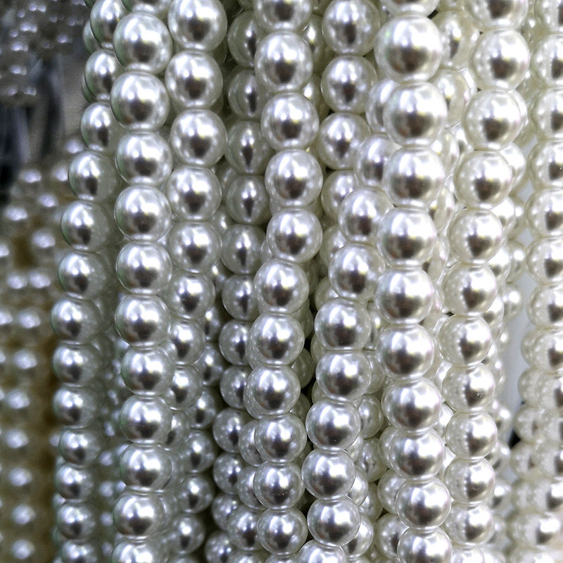 Bulk 100 Round Resin Pearl Beads White / Ivory Through Hole / Half Drilled NoHole Faux Pearls Jewelry Finding 3mm 4mm 6mm 8mm 10mm 12mm