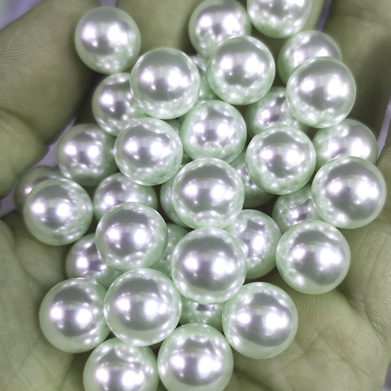 Bulk 100 Round Resin Pearl Beads White / Ivory Through Hole / Half Drilled NoHole Faux Pearls Jewelry Finding 3mm 4mm 6mm 8mm 10mm 12mm