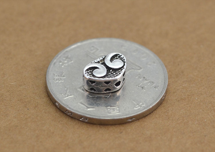 Sterling Silver Flat Cloud Round Floral Bead Spacer S925 Finding