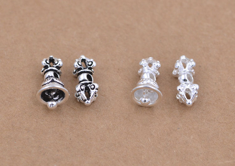 Sterling Silver Vajra Bell Pestle Bead Spacer S925 Finding