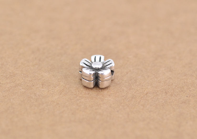 Sterling Silver Flat Roundelle Floral Bead Spacer S925 Finding