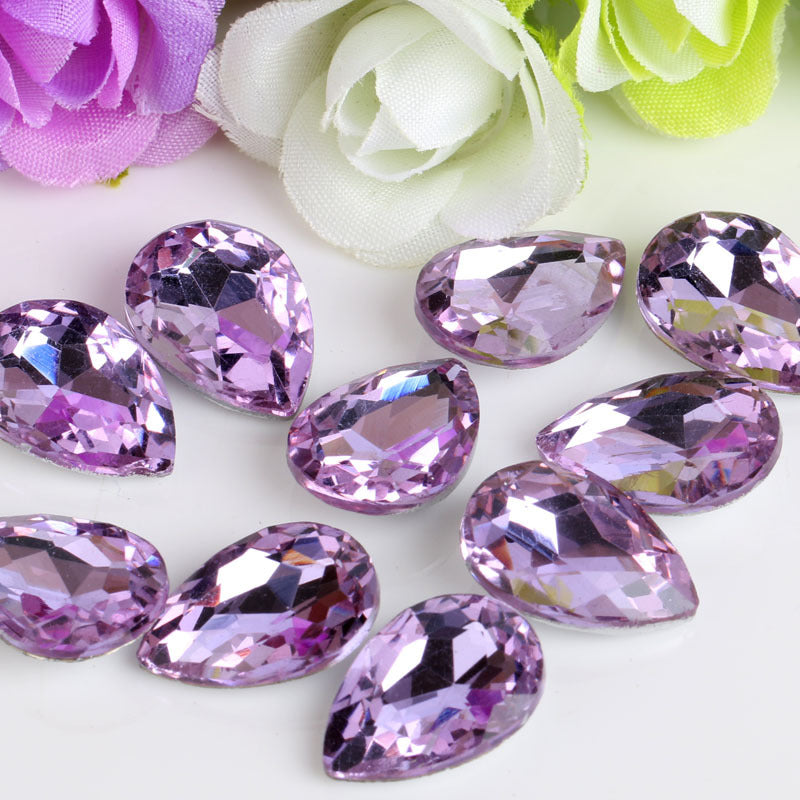 Bulk 100 Faceted Waterdrop Pointed Culet Clear Rhinestone Glass Jewelry Finding-1 6x8mm 8x13mm 7x10mm 10x14mm 13x18mm 18x25mm 20x30mm