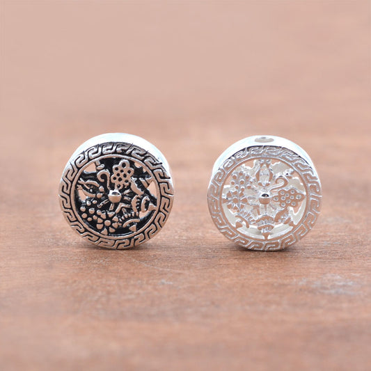 Sterling Silver Floral Bead S925 Finding