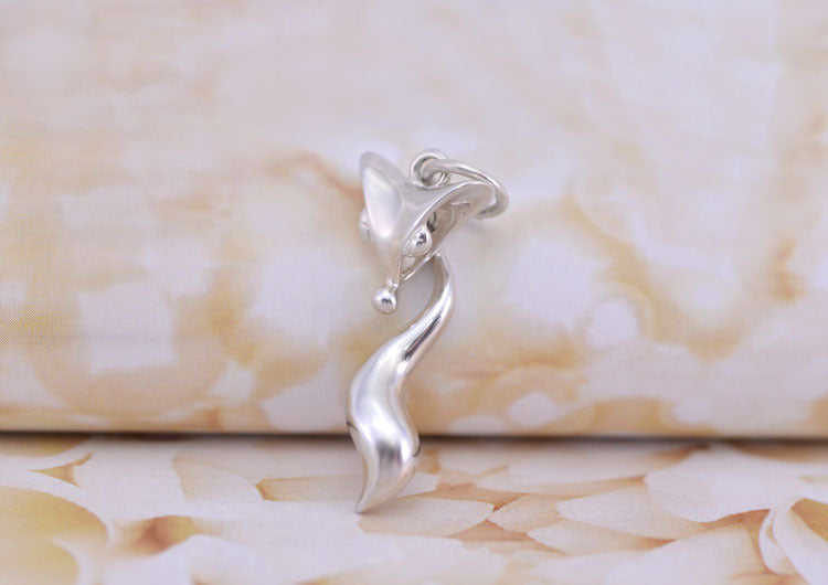 Sterling Silver Tiny Fox Charm Pendant S925 Finding