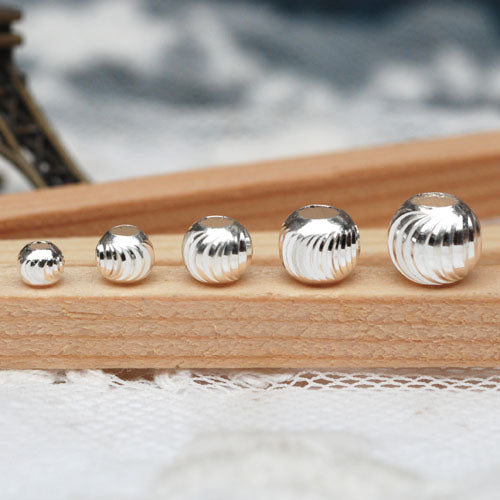 Sterling Silver Round Carved Bead Spacer S990 Finding