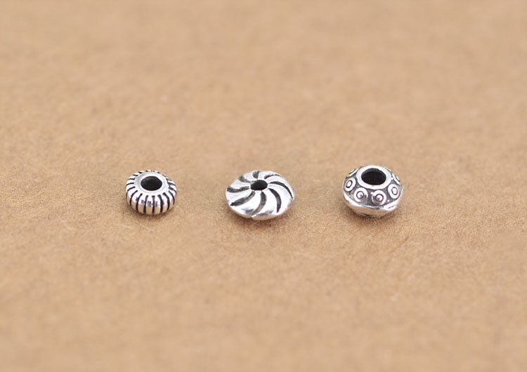 Sterling Silver Flat Roundelle Bead Spacer S925 Finding