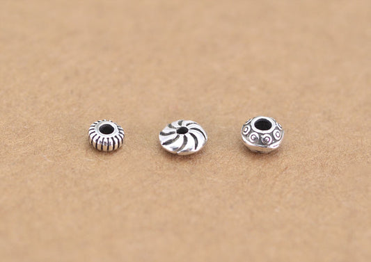 Sterling Silver Flat Roundelle Bead Spacer S925 Finding