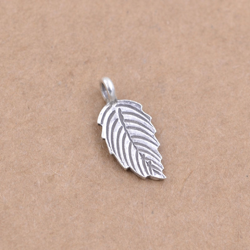 Sterling Silver Tiny Leaf Charm Pendant S925 Finding