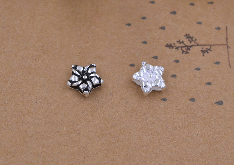 Sterling Silver Floral Bead S925 Finding