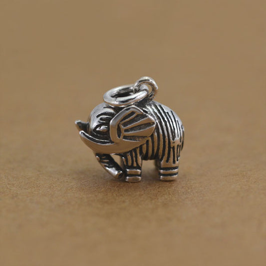 Sterling Silver Tiny Elephant Charm Pendant S925 Finding