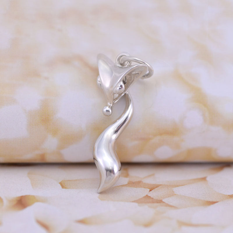 Sterling Silver Tiny Fox Charm Pendant S925 Finding