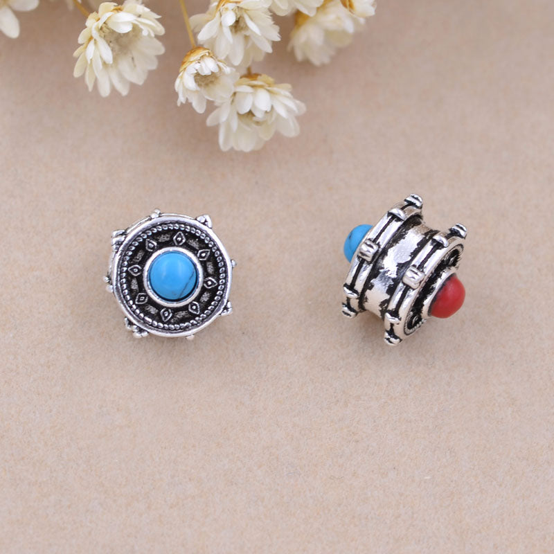 Sterling Silver Prayer Wheel Bead Spacer S925 Finding