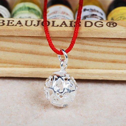 Sterling Silver Tiny Hollow Heart Ball Charm Pendant S925 Finding