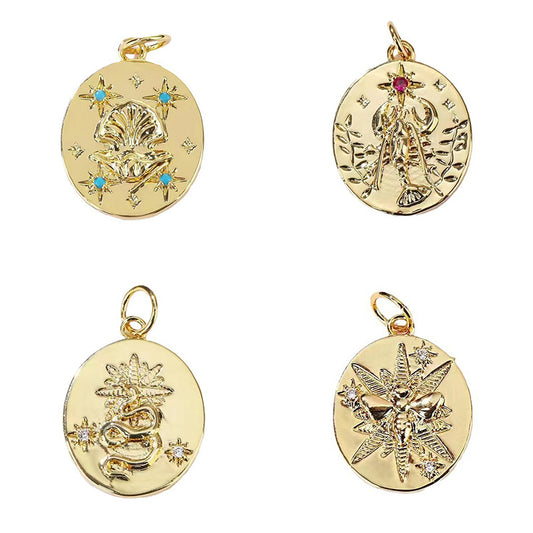 2 minuscules scorpions serpent abeille coquille charme pendentif strass embelli 14K GF