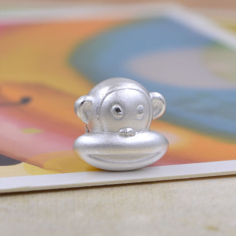 Sterling Silver Big Mouth Monkey Bead Spacer S990 Finding