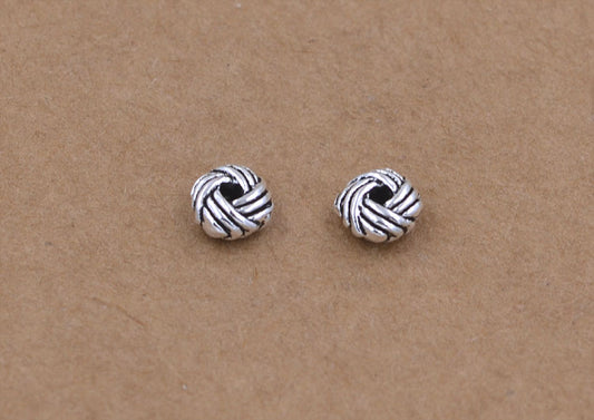 Sterling Silver Carved Knot Bead Spacer S925 Finding