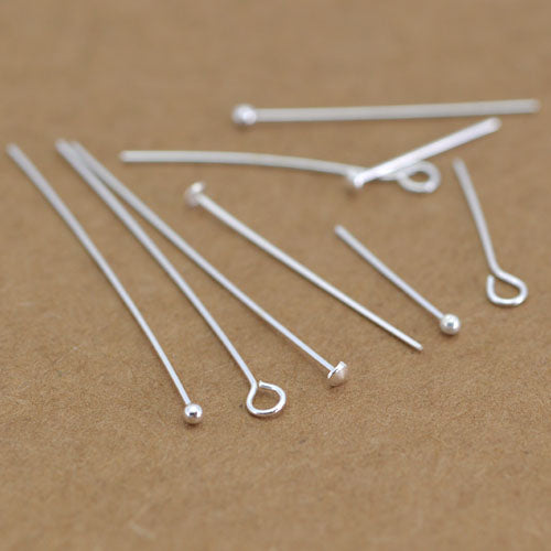 Sterling Silver Bead Head Pin Eye Pin O Pin Flat Head Pin T Pin S925 Finding