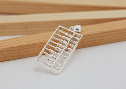 Sterling Silver Tiny Hollow Abacus Charm Pendant S925 Finding