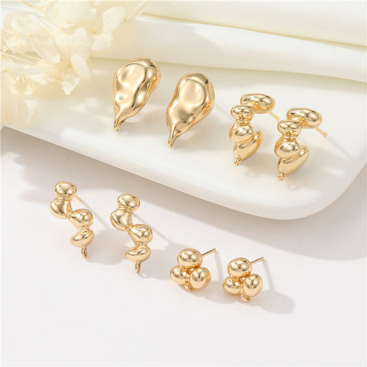 4 boucles d'oreilles à tige en perles avec boucle d'oreille 14K GF