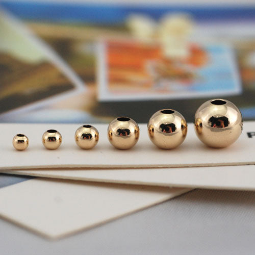 1/20 14K Gold Filled Sterling Silver Glossy Round Bead S925 Finding