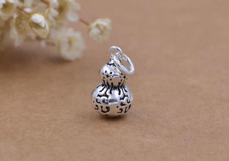 Sterling Silver Tiny Gourd 葫芦（福禄） Charm Pendant S925 Finding