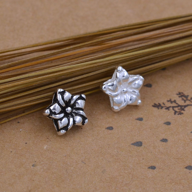 Sterling Silver Floral Bead S925 Finding