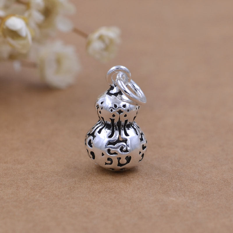 Sterling Silver Tiny Gourd 葫芦（福禄） Charm Pendant S925 Finding