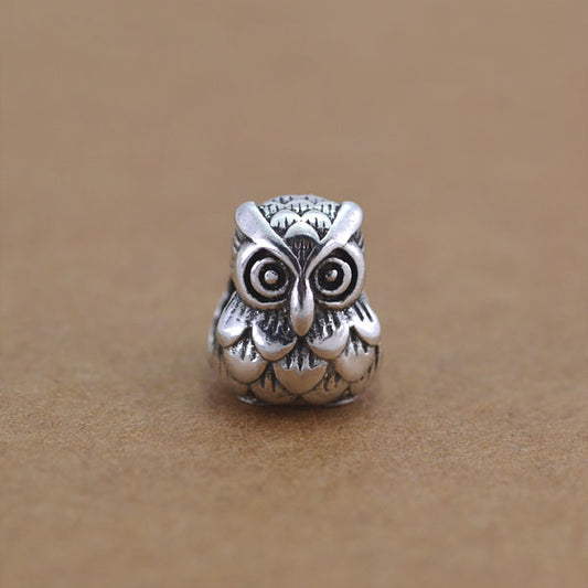 Sterling Silver Owl Bead Spacer S925 Finding