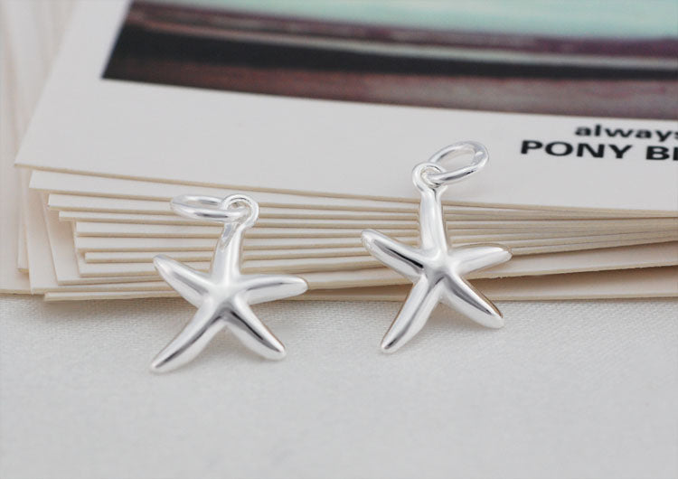 Sterling Silver Tiny Starfish Charm Pendant S925 Finding