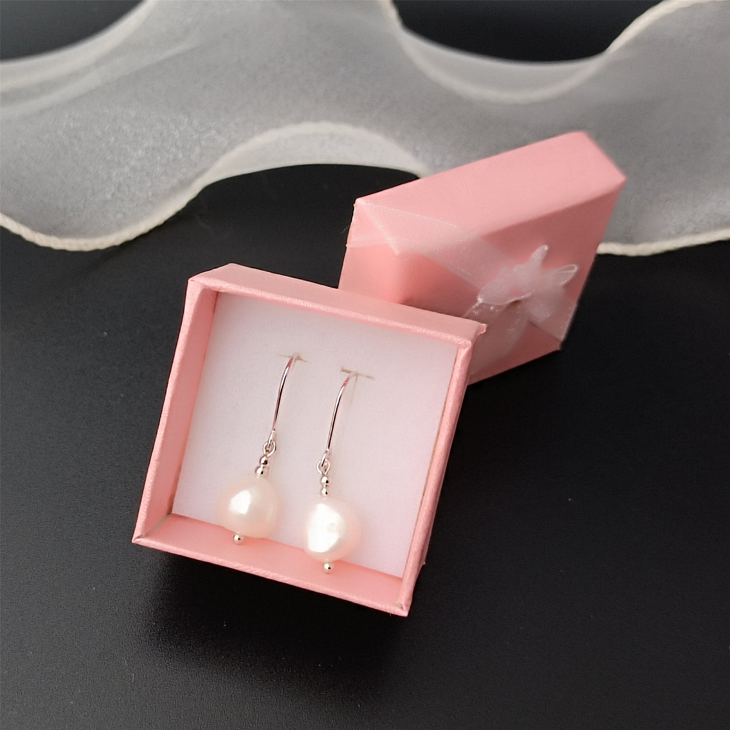 Natural Freshwater Baroque Pearl Hook Earrings Daily Wear 14K GF Plain Ear Hooks Dangle Earing