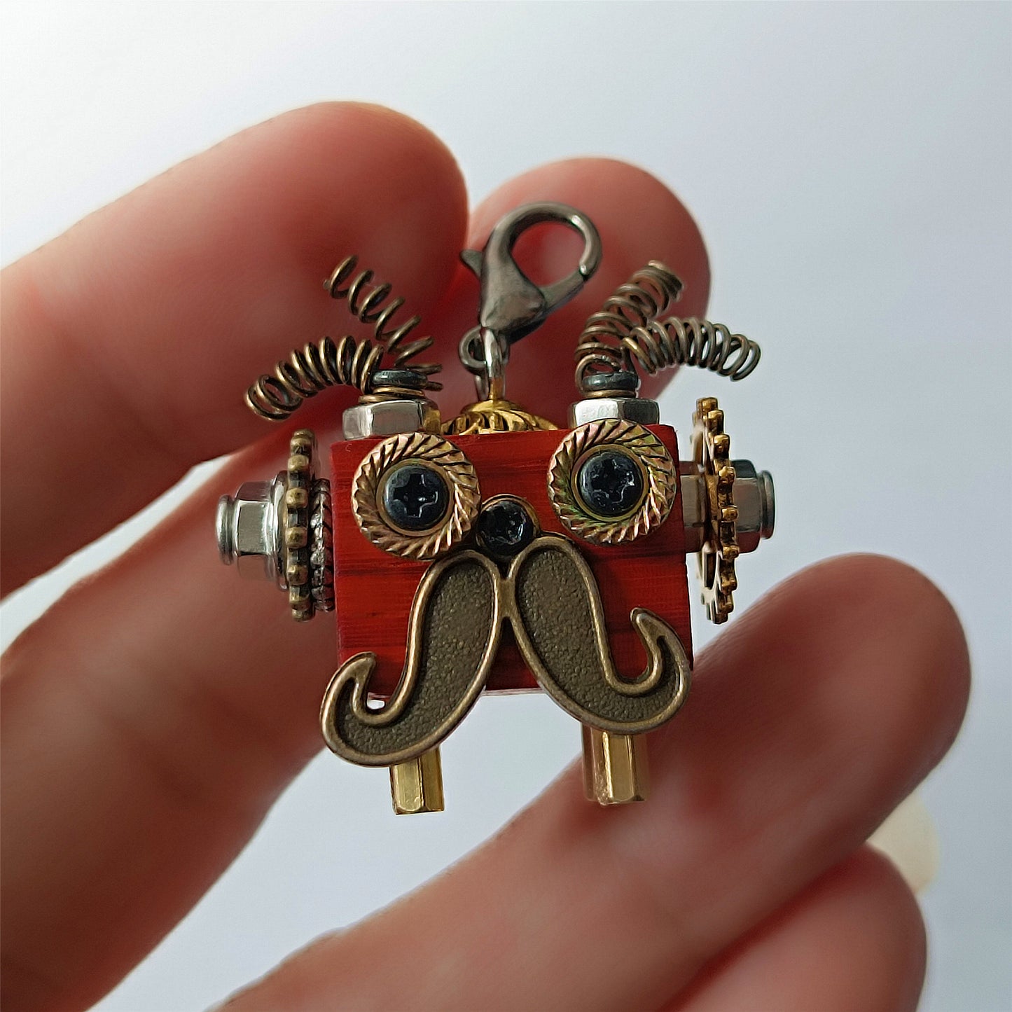 Steampunk bois Robot jouet décoration collège étudiant cadeau d'anniversaire dortoir bureau accessoires en bois drôle Geek chambre décor porte-clés pendentif 