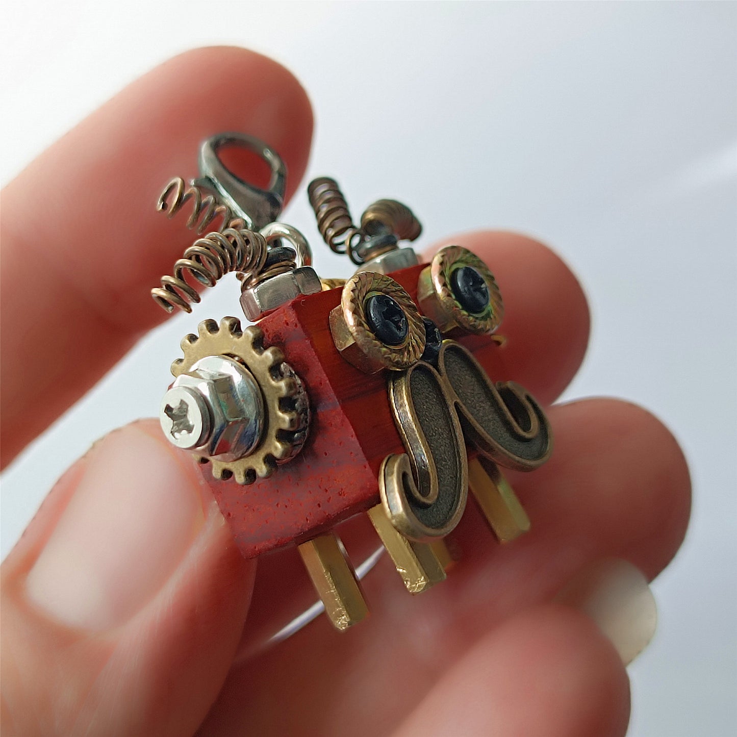 Steampunk bois Robot jouet décoration collège étudiant cadeau d'anniversaire dortoir bureau accessoires en bois drôle Geek chambre décor porte-clés pendentif 