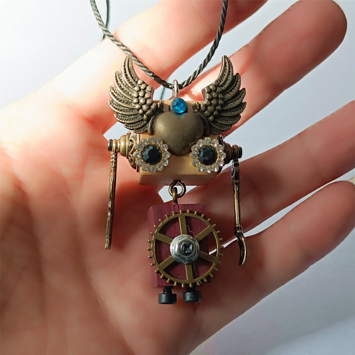 Steampunk bois Robot jouet décoration collège étudiant cadeau d'anniversaire dortoir bureau accessoires en bois drôle Geek chambre décor porte-clés pendentif 