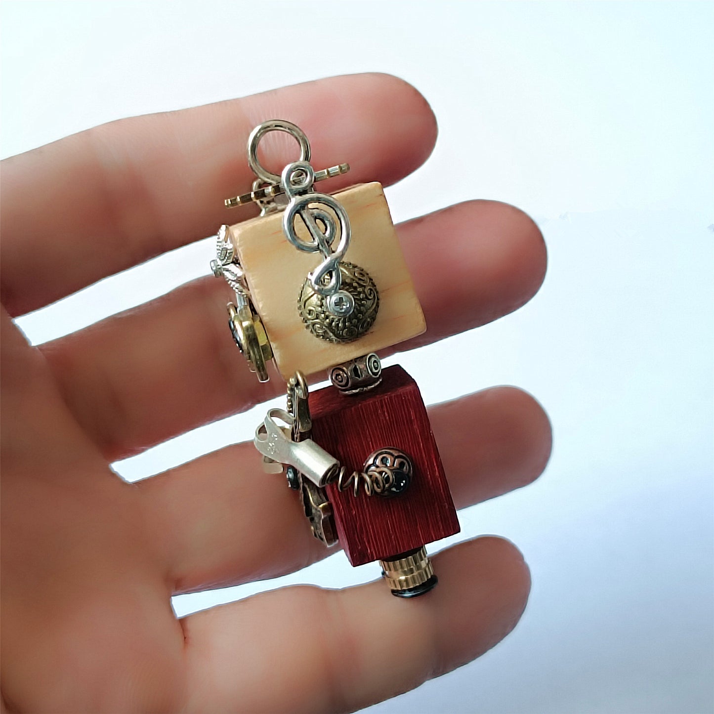 Steampunk bois Robot jouet décoration collège étudiant cadeau d'anniversaire dortoir bureau accessoires en bois drôle Geek chambre décor porte-clés pendentif