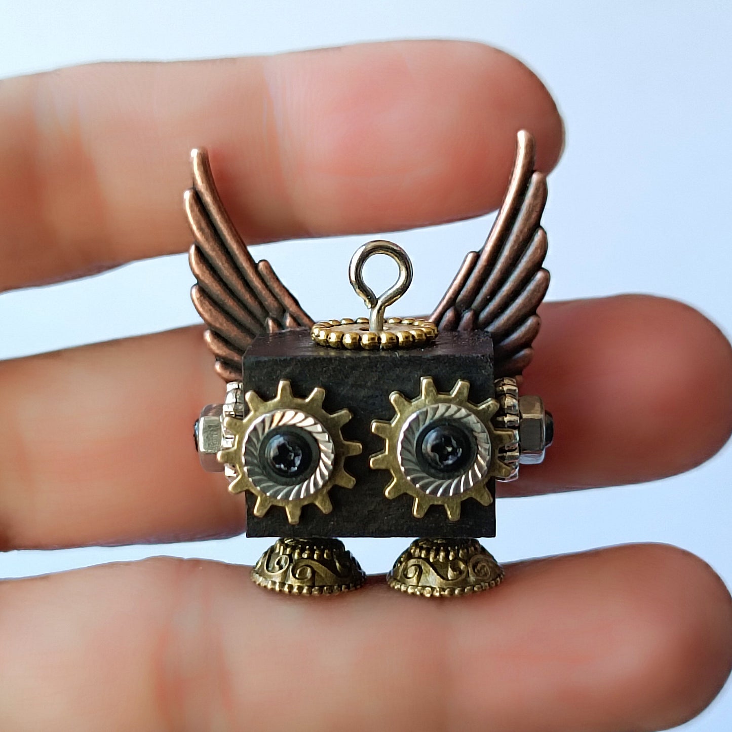 Steampunk bois Robot jouet décoration collège étudiant cadeau d'anniversaire dortoir bureau accessoires en bois drôle Geek chambre décor porte-clés pendentif 