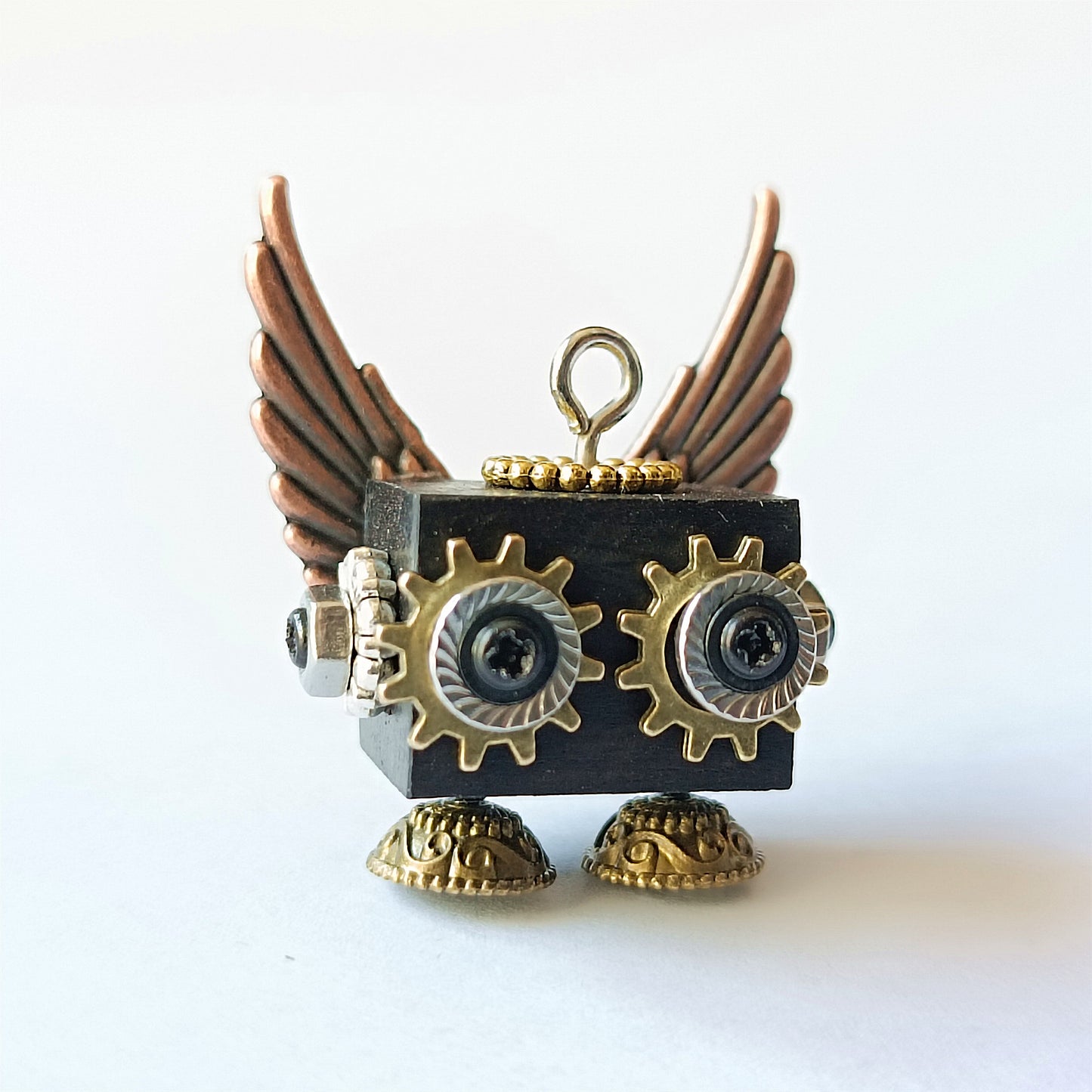 Steampunk bois Robot jouet décoration collège étudiant cadeau d'anniversaire dortoir bureau accessoires en bois drôle Geek chambre décor porte-clés pendentif 