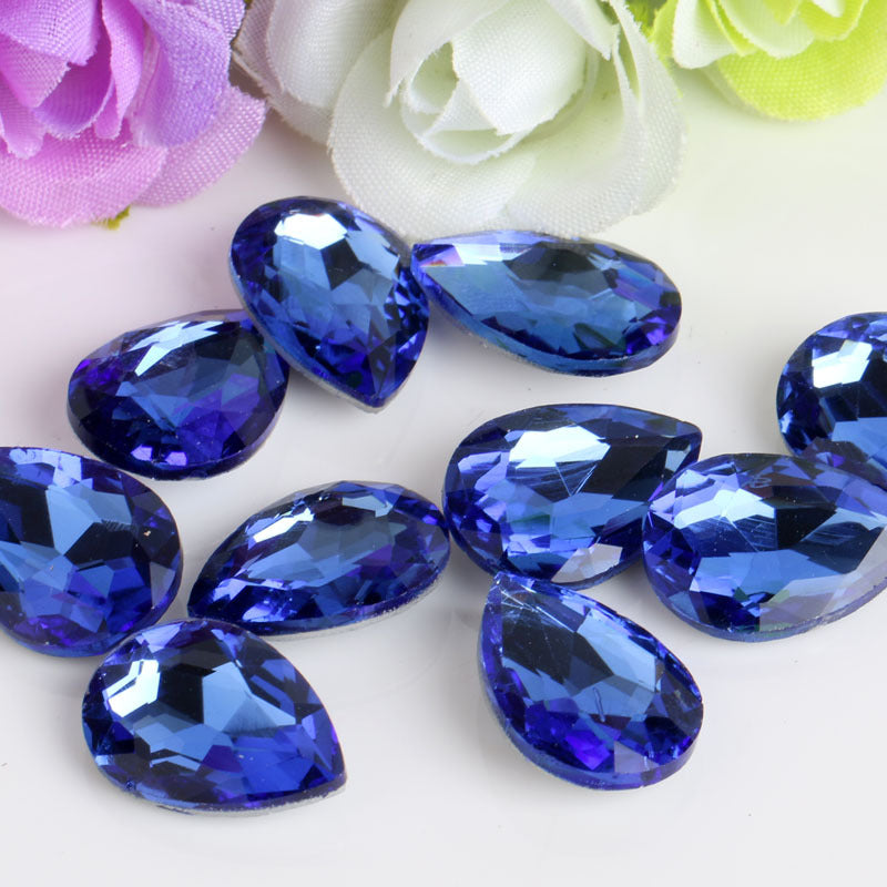 Bulk 100 Faceted Waterdrop Pointed Culet Clear Rhinestone Glass Jewelry Finding-1 6x8mm 8x13mm 7x10mm 10x14mm 13x18mm 18x25mm 20x30mm