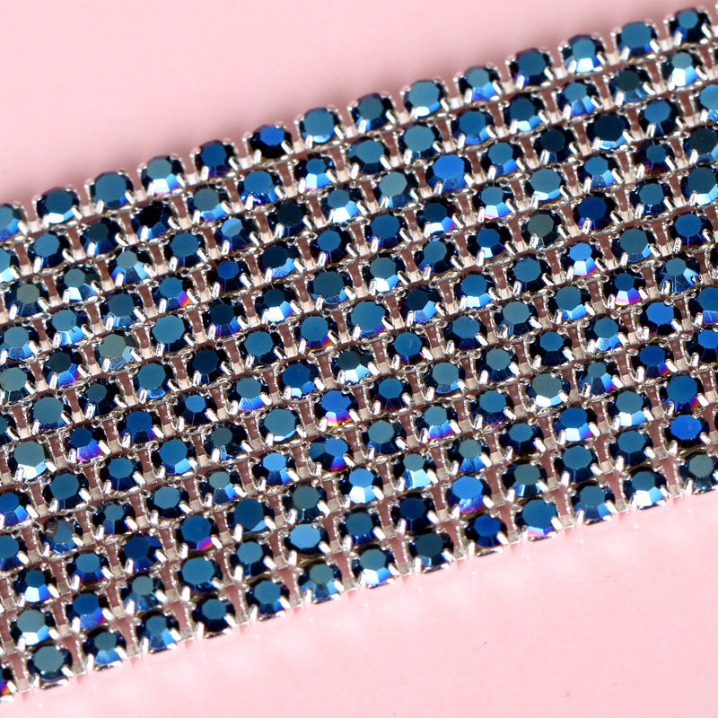 10yd bunte Strass-Cup-Kette, Silberbesatz, Metall-Cup-Kette, Schmuck, hochwertiger Hochzeitsschleier, 2 mm, 2,5 mm, 2,8 mm, 3 mm