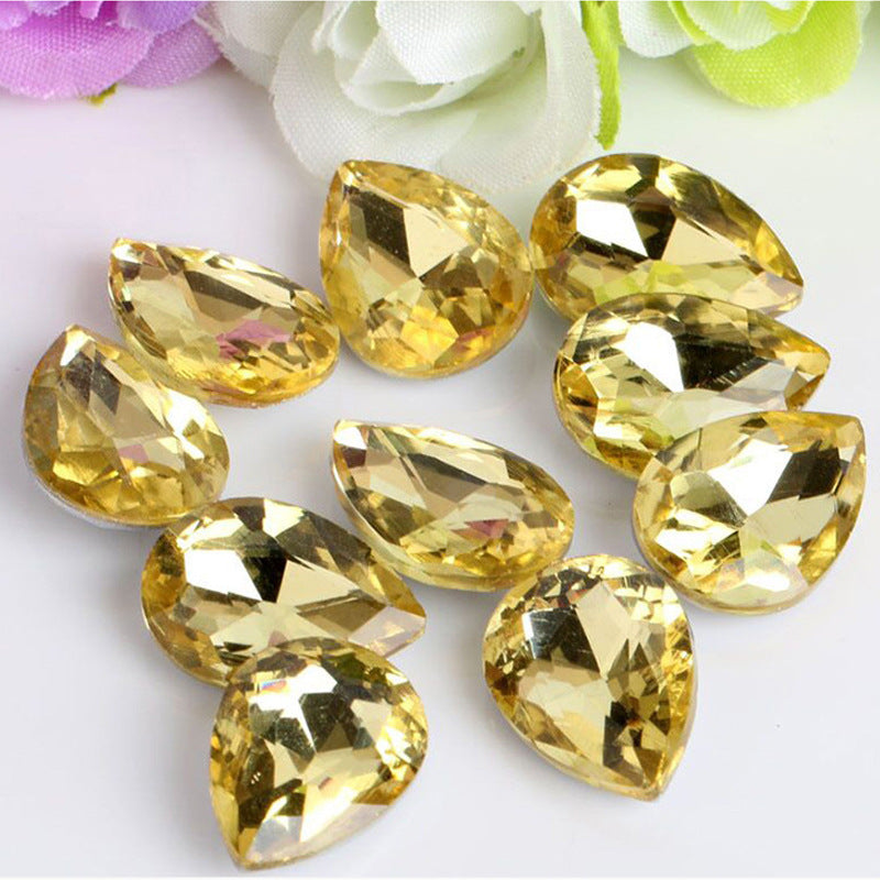 Bulk 100 Faceted Waterdrop Pointed Culet Clear Rhinestone Glass Jewelry Finding-1 6x8mm 8x13mm 7x10mm 10x14mm 13x18mm 18x25mm 20x30mm