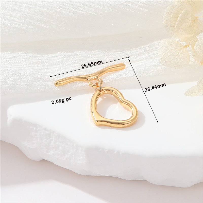 2 Oval Joint Heart Twined Melting Circle OT-Verschluss 14K GF Verschlüsse Verbinder