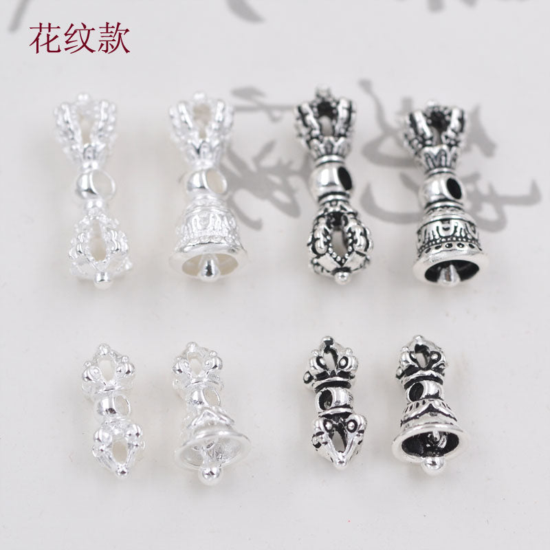 Sterling Silver Vajra Bell Pestle Bead Spacer S925 Finding