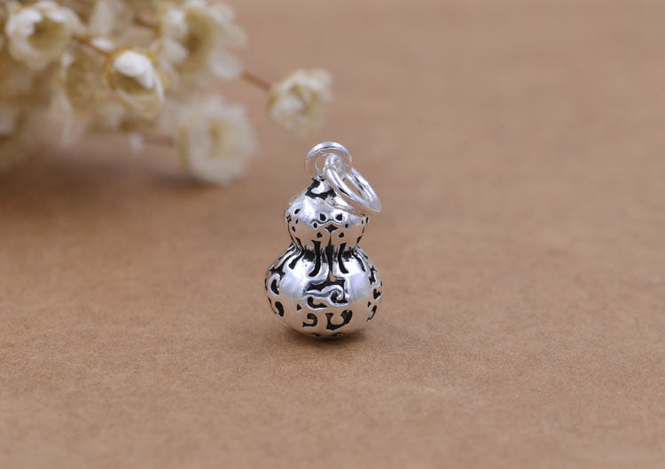 Sterling Silver Tiny Gourd 葫芦（福禄） Charm Pendant S925 Finding