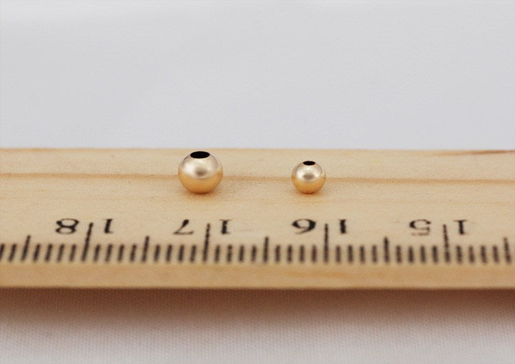 1/20 14K Gold Filled Sterling Silver Glossy Round Bead S925 Finding