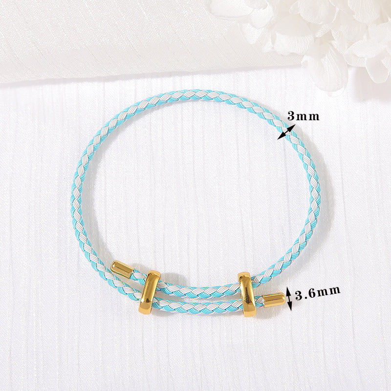 2 bracelets réglables en cordon tressé uni, 14K GF