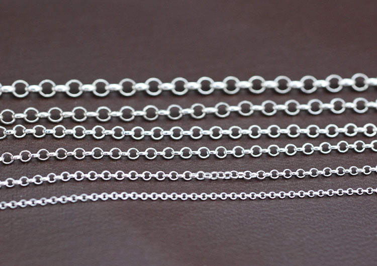 Sterling Silver Cable Chain Round O link Choker