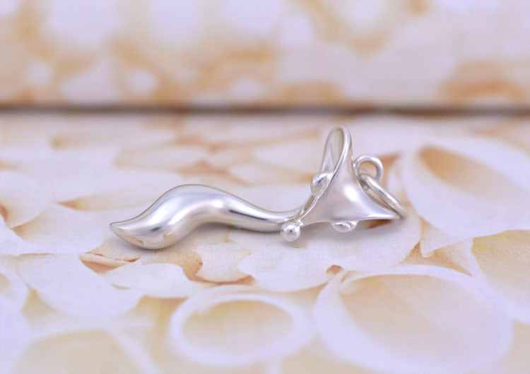 Sterling Silver Tiny Fox Charm Pendant S925 Finding