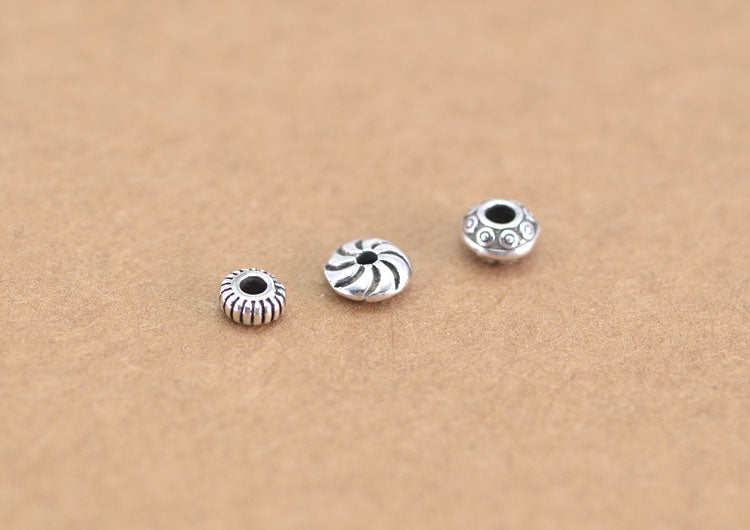 Sterling Silver Flat Roundelle Bead Spacer S925 Finding