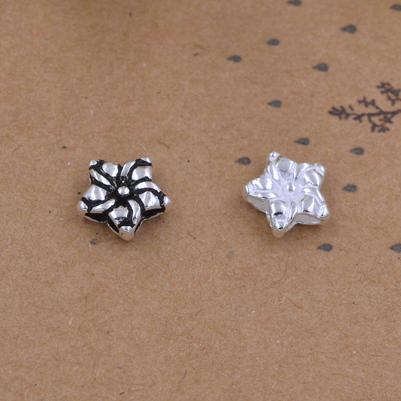 Sterling Silver Floral Bead S925 Finding