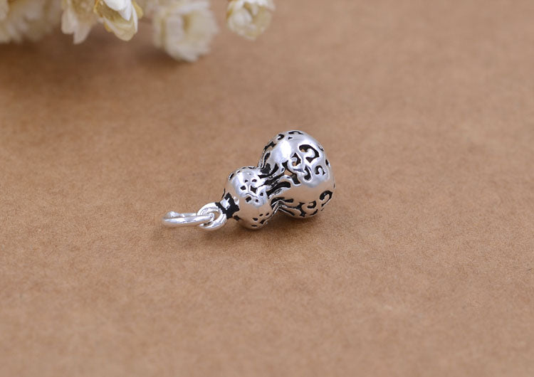 Sterling Silver Tiny Gourd 葫芦（福禄） Charm Pendant S925 Finding