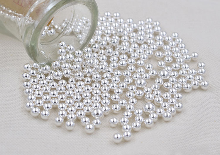 Sterlingsilber, glänzend, rund, 4 mm, S925-Perle